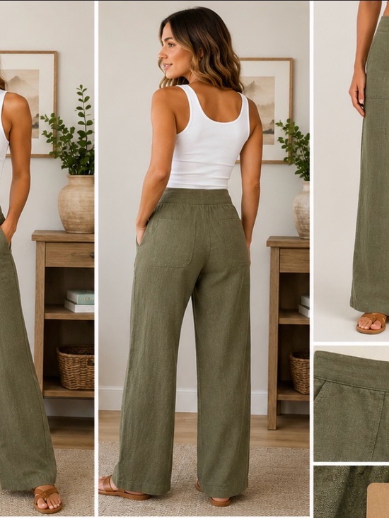 Patagonia Pants - Patagonia Garden Island Linen Blend Pants River Rock Green Women’s Small NWT